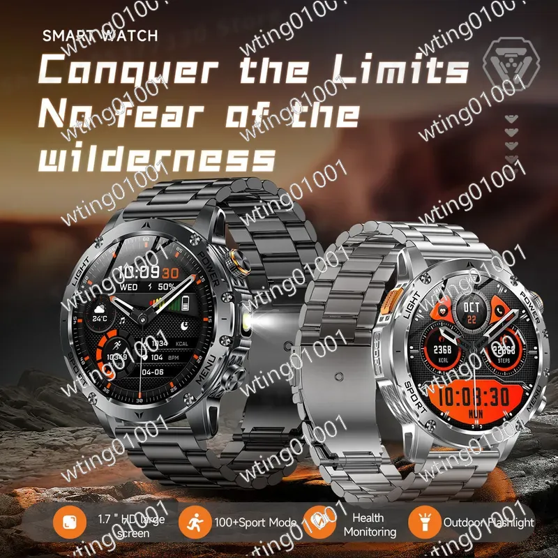 Outdoor Sport Smart Watch - Smartwatch AK87 z latarką, funkcją połączeń