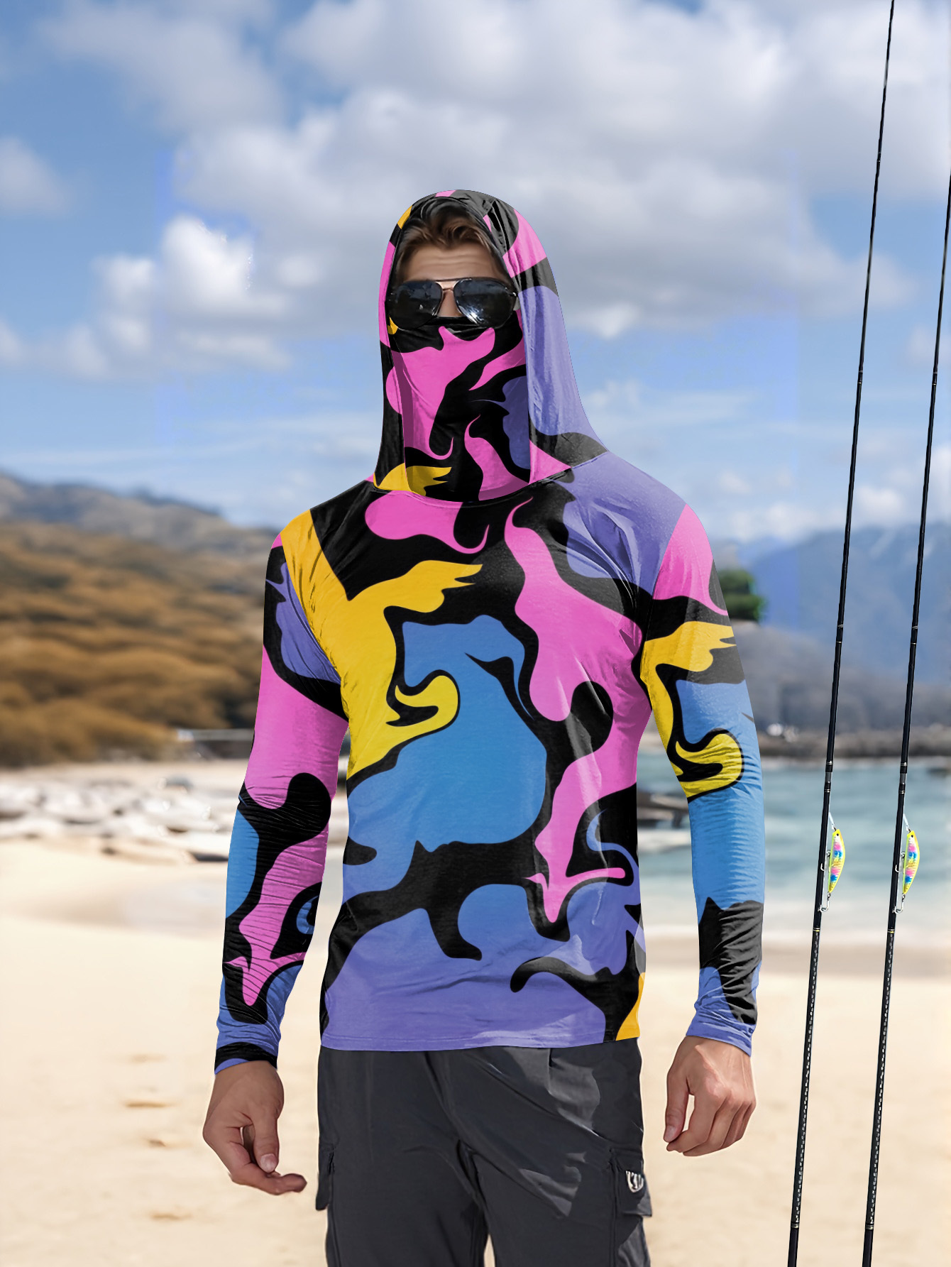 Outdoor Sport Is - Męska bluza wędkarska z kapturem, koszulka