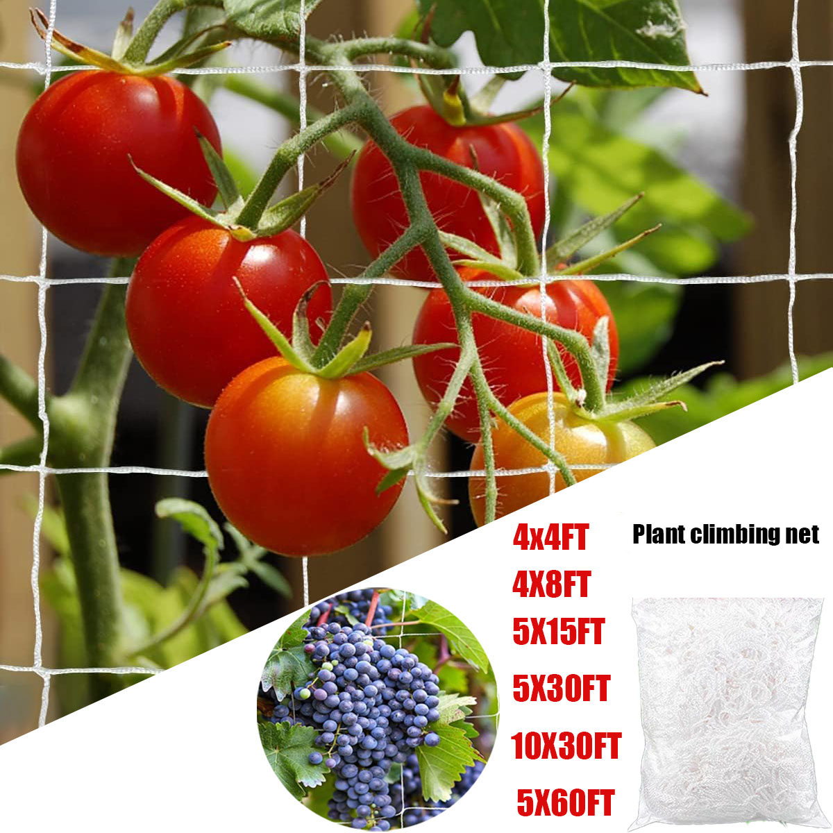 Outdoor Sports Net - Siatka ogrodowa z kratką Biała, odporna