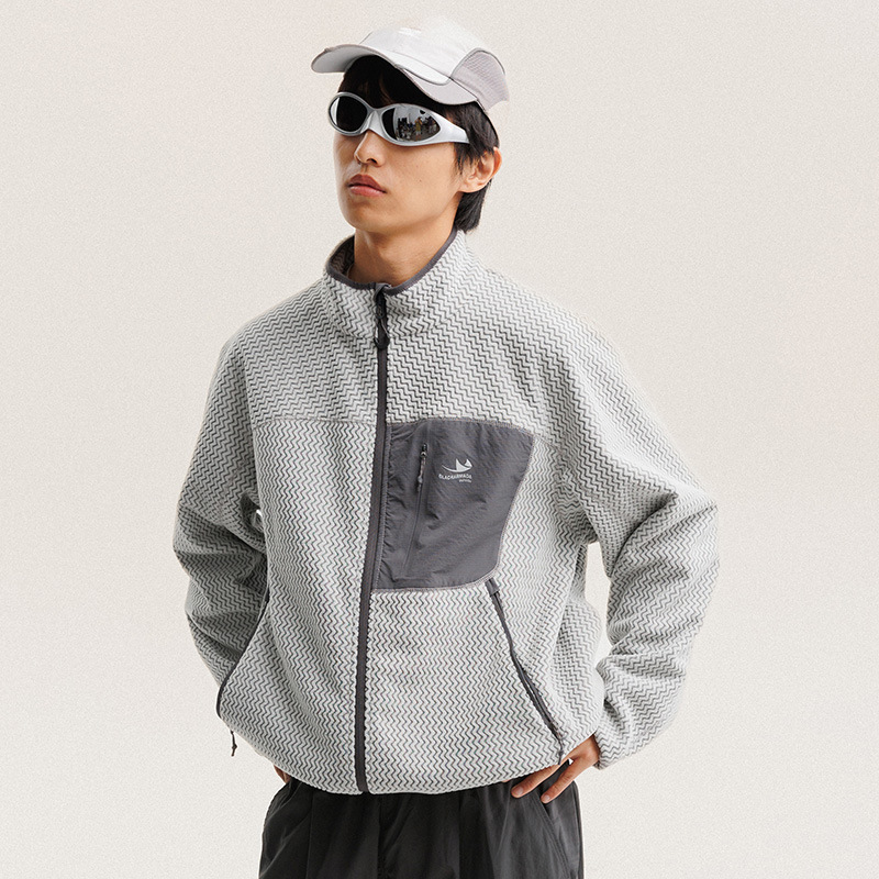 Outdoor Sport Jacket - Kurtka polarowa z falistymi paskami na