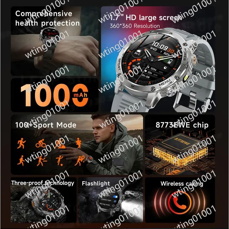 Smartwatch AK87 z latarką, fun – Outdoor Sport Smart Watch recenzja i cena